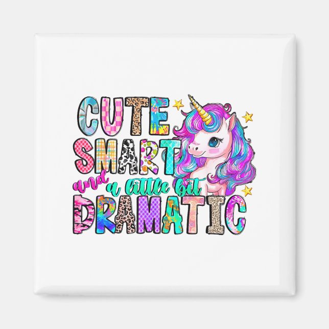 Aimant Joli intelligent et un peu dramatique licorne drôl (Devant)