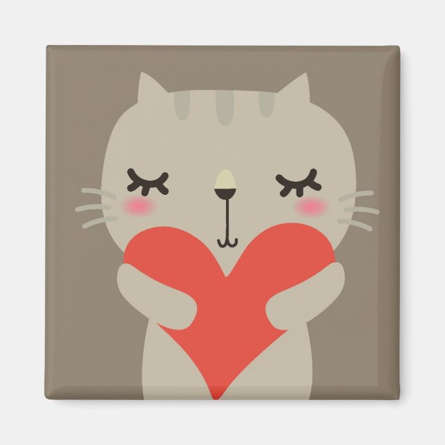 Aimant Joli lapin avec amour (Devant)