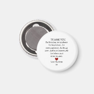Aimant joli merci personnalisé d'amour