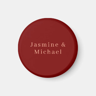 Aimant Joli Minimaliste Deep Red & Peach Nom Propre