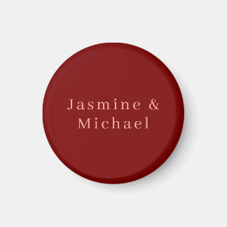 Aimant Joli Minimaliste Deep Red & Peach Propre Nom