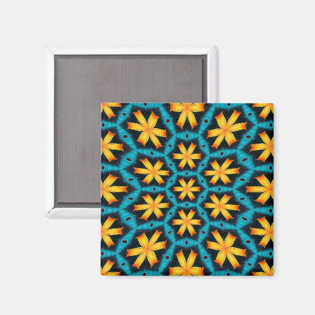 Aimant Joli Motif de fleurs Abstraites (Recto/Verso)