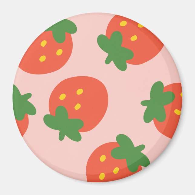 Aimant Joli motif de fraise (Devant)