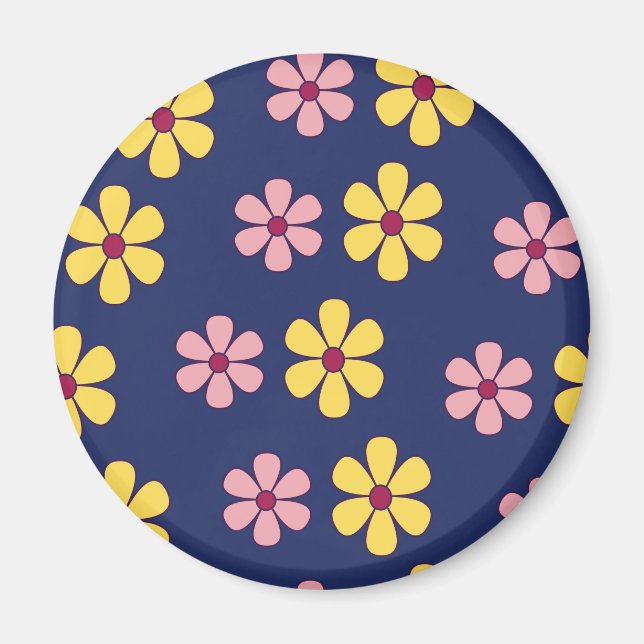 Aimant Joli motif de grandes fleurs (Devant)