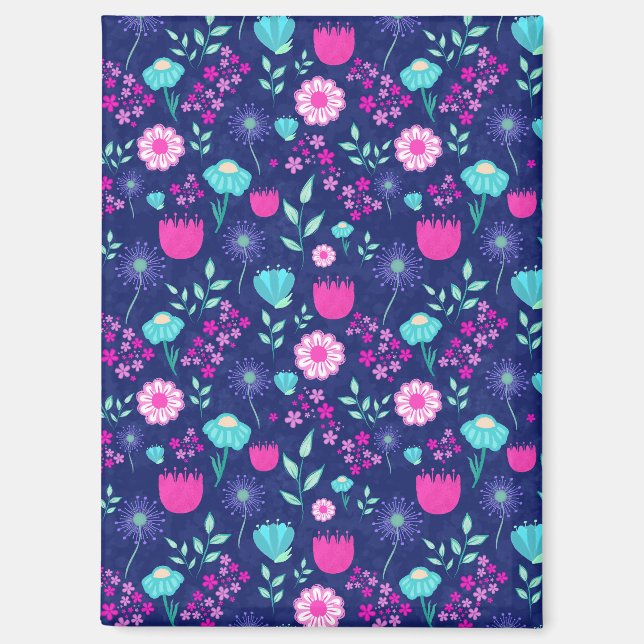 Aimant Joli motif floral de fond (Recto)