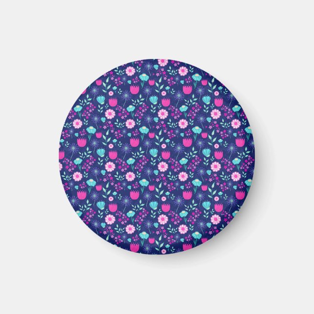 Aimant Joli motif floral de fond (Devant)