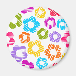 Aimant Joli motif floral fleuri coloré girly joyeux