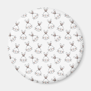 Aimant Joli Motif lapin blanc de Pâques