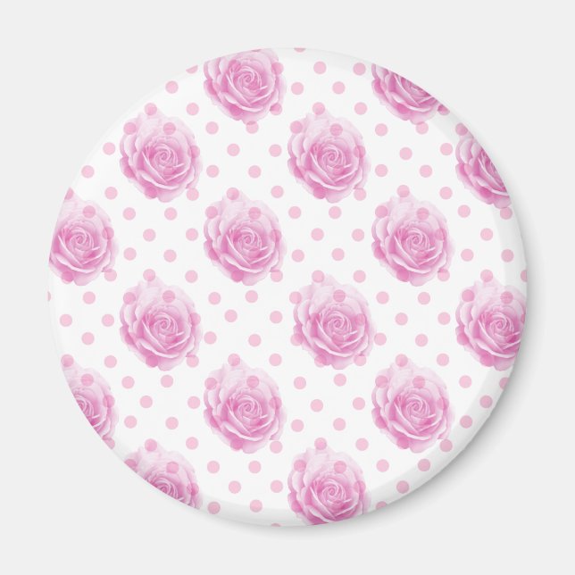 Aimant Joli motif rose roses (Devant)