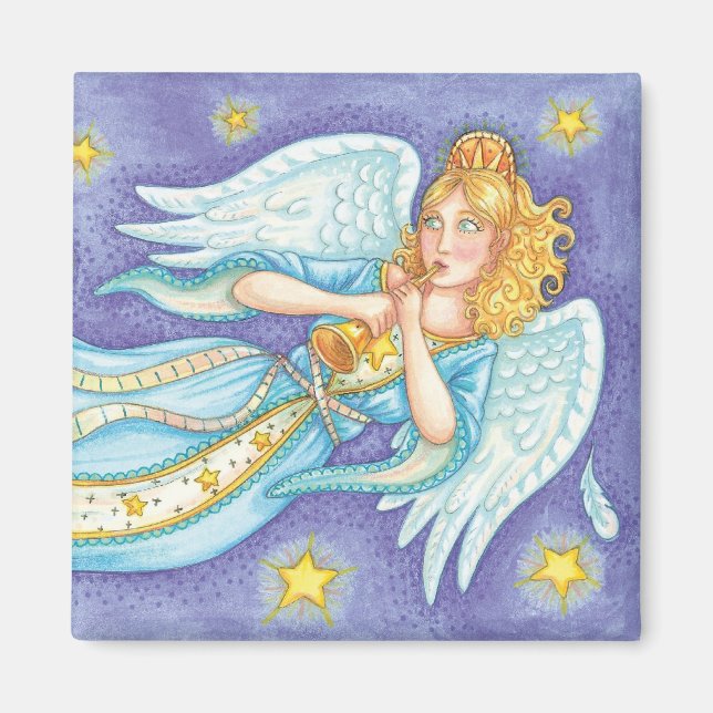 Aimant Joli Noël, Ange Musicien Jouant de son Cor (Devant)