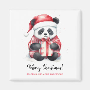Aimant Joli Noël Panda Père Noël