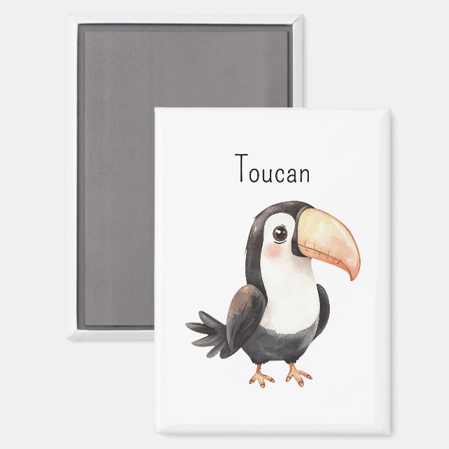 Aimant Joli oiseau animal toucan (Recto/Verso)