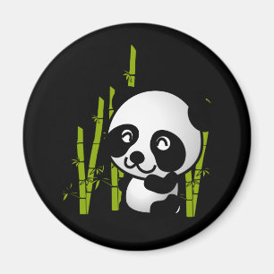 Aimant Joli ours de panda noir et blanc dans une bosquet