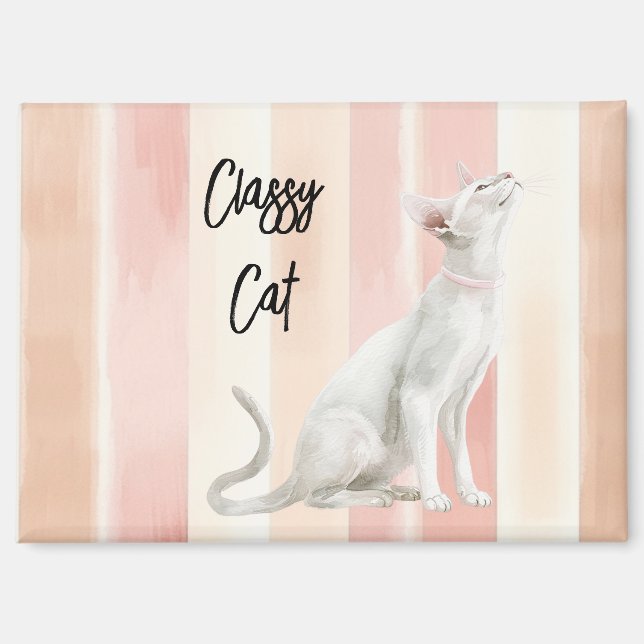Aimant Joli Peach Pink Crème raypes Chat (Recto)