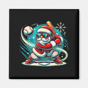 Aimant Joli Père Noël jouant au baseball garçons enfants