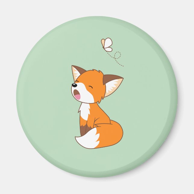 Aimant Joli Petit Fox Sleepy (Devant)