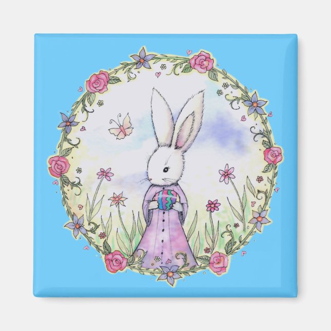 Aimant Joli petit lapin de Pâques aimanté (Devant)