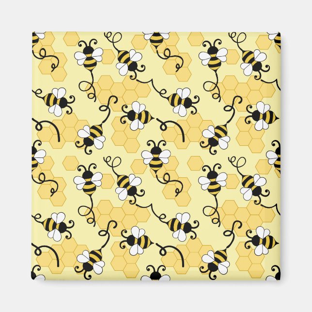 Aimant Joli petit motif abeilles (Devant)