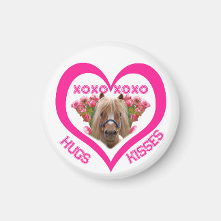 Aimant Joli poney en rose pour la Saint-Valentin