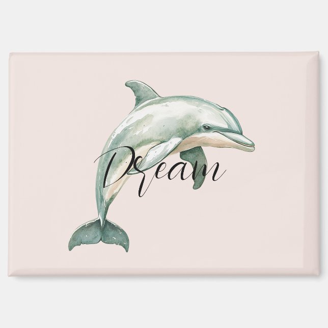Aimant Joli rêve de dauphin pêche (Recto)