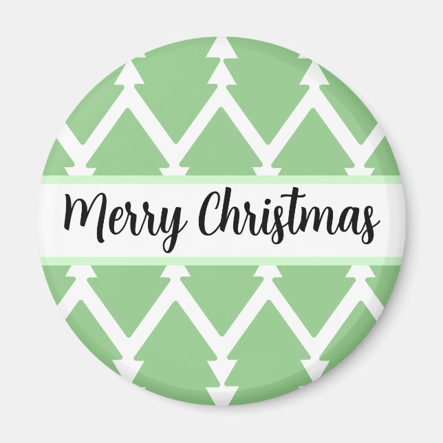 Aimant Joli sapin de Noël Design Vert clair" (Devant)