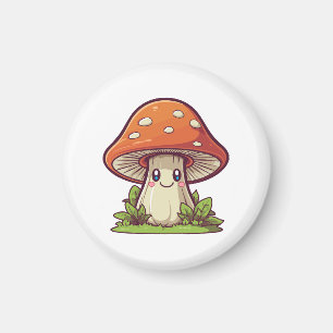 Aimant Joli style kawaii, Cueillette de champignons
