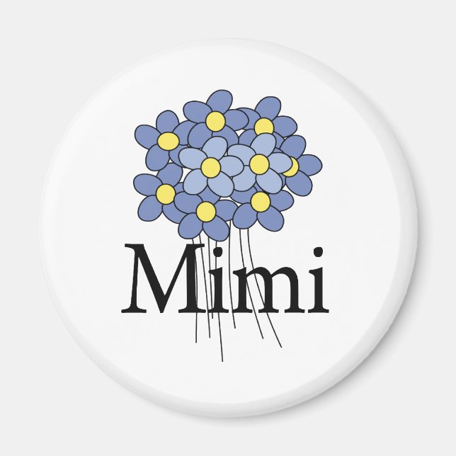 Aimant Joli T-shirt Fleur Bleue Mimi (Devant)