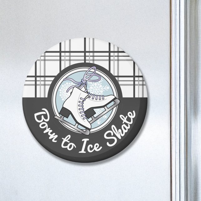 Aimant Joli Tartan moderne Patinage sur glace (Créateur téléchargé)