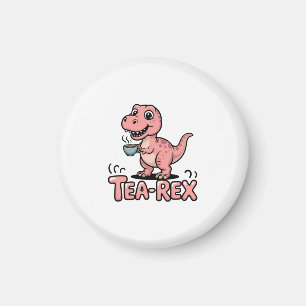 Aimant Joli Thé-Rex Dinosaure Rose – Le Thé Arrive !
