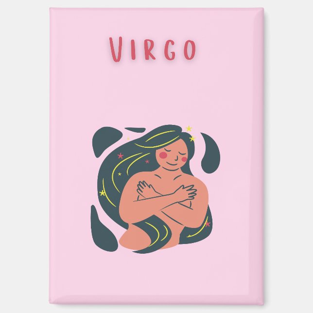 Aimant Joli Vierge, zodiaque, impression signe du zodiaqu (Recto)