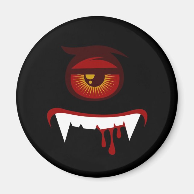 Aimant Joli visage de monstre de sang (Devant)