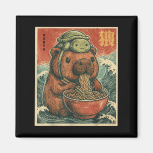 Aimant Jolie Capybara Et Turtle Sac À Dos Ramen Kawaii Ca
