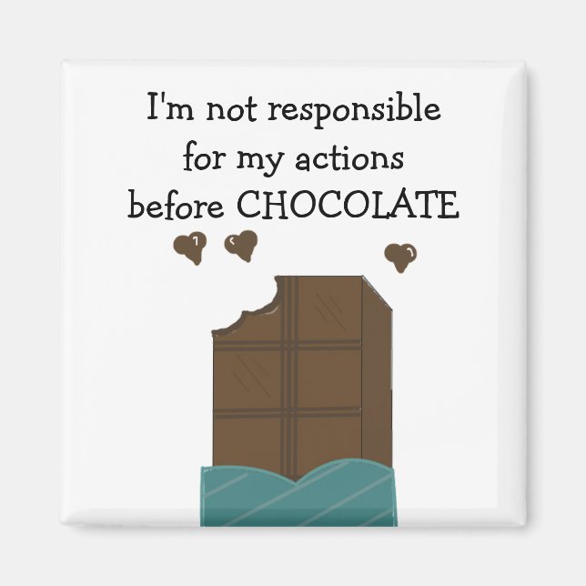 Aimant Jolie citation au chocolat (Devant)
