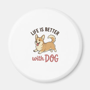 Aimant Jolie conception de la vie de chien Corgi est meil