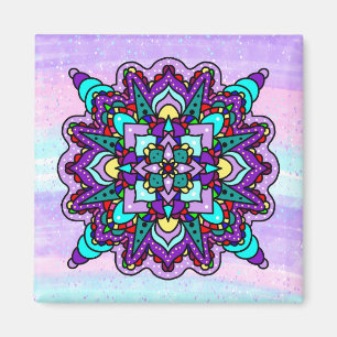 Aimant Jolie couleur violet Mandala Mystique