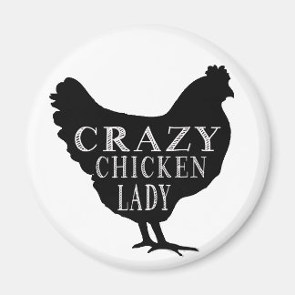 Aimant Jolie dame folle de poulet