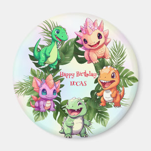 Aimant Jolie dinosaure jungle École enfant fête d'anniver