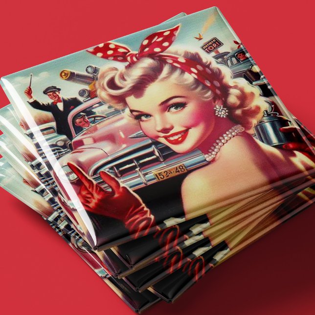 Aimant Jolie fille Vintage des années 1950 (Créateur téléchargé)