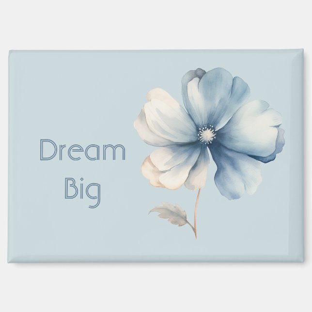 Aimant Jolie Fleur Crème Bleue (Recto)