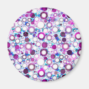 Aimant Jolie fleurs colorées soleil motif