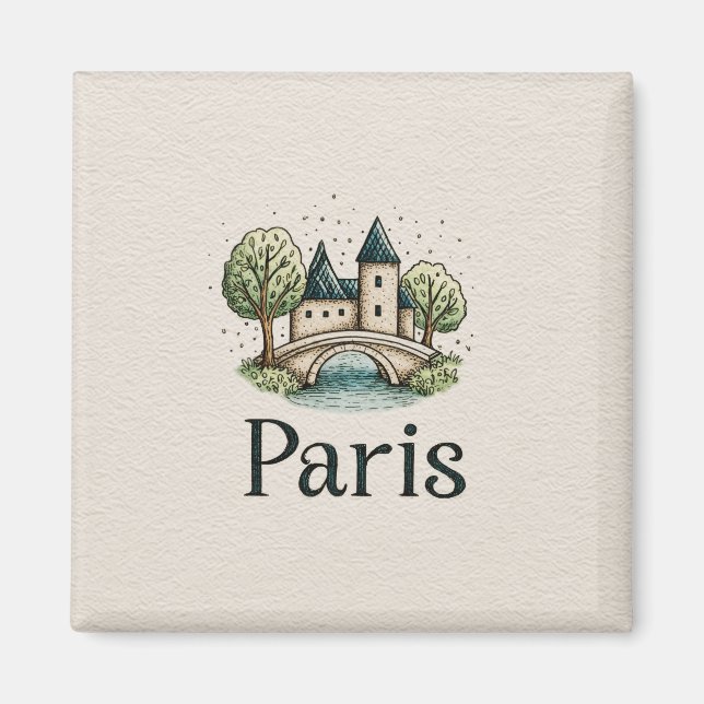 Aimant Jolie illustration de Paris (Devant)