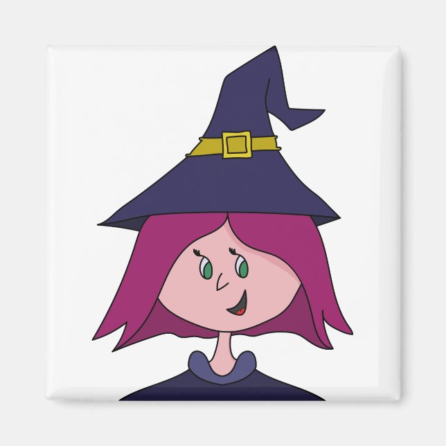 Aimant Jolie jeune sorcière Halloween (Devant)