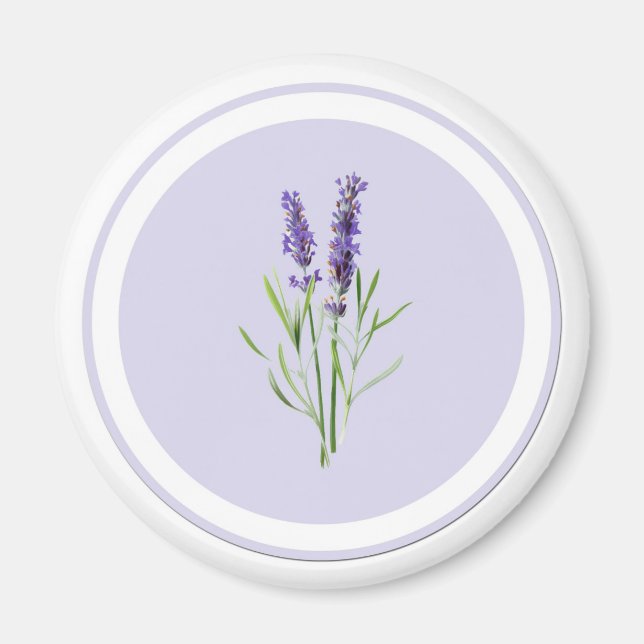Aimant Jolie Lavande Violette Fleurs (Devant)