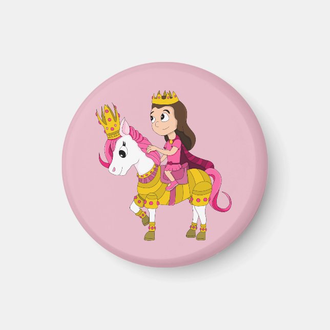 Aimant Jolie princesse caricaturale (Devant)