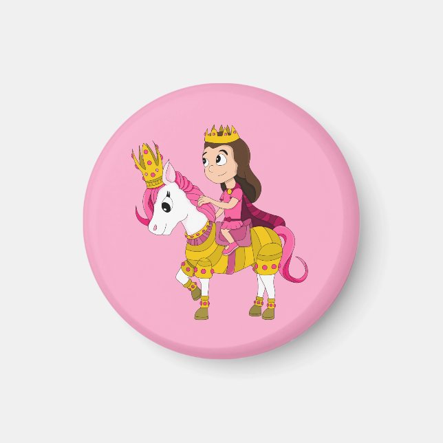Aimant Jolie princesse caricaturale (Devant)