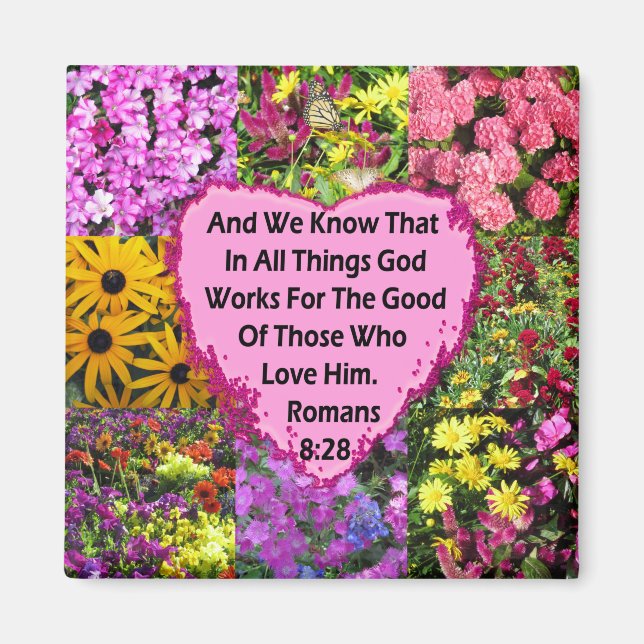 AIMANT JOLIE ROMAINS FLORAUX 8:28 SCRIPTURE VERSE (Devant)