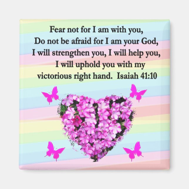 AIMANT JOLIE ROSE FLORALE ISAIAH 41:10 CONCEPTION (Devant)