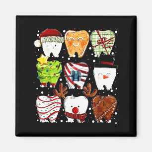 Aimant Jolies dents de Noël Dentiste de Noël drôle Dentai