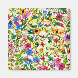 Aimant Jolies fleurs printanières colorées