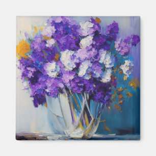 Aimant Jolies Fleurs Violettes Vintage